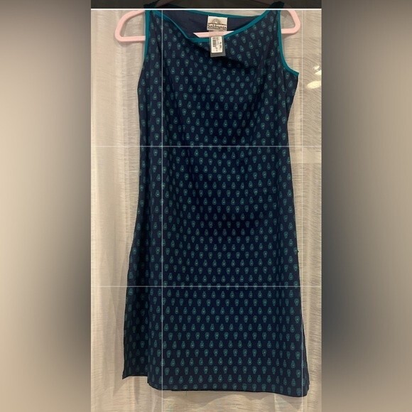 Sabhyata Dress Sleeveless Blue and Green Print Women's Sz L India Dress NEW - Picture 12 of 12